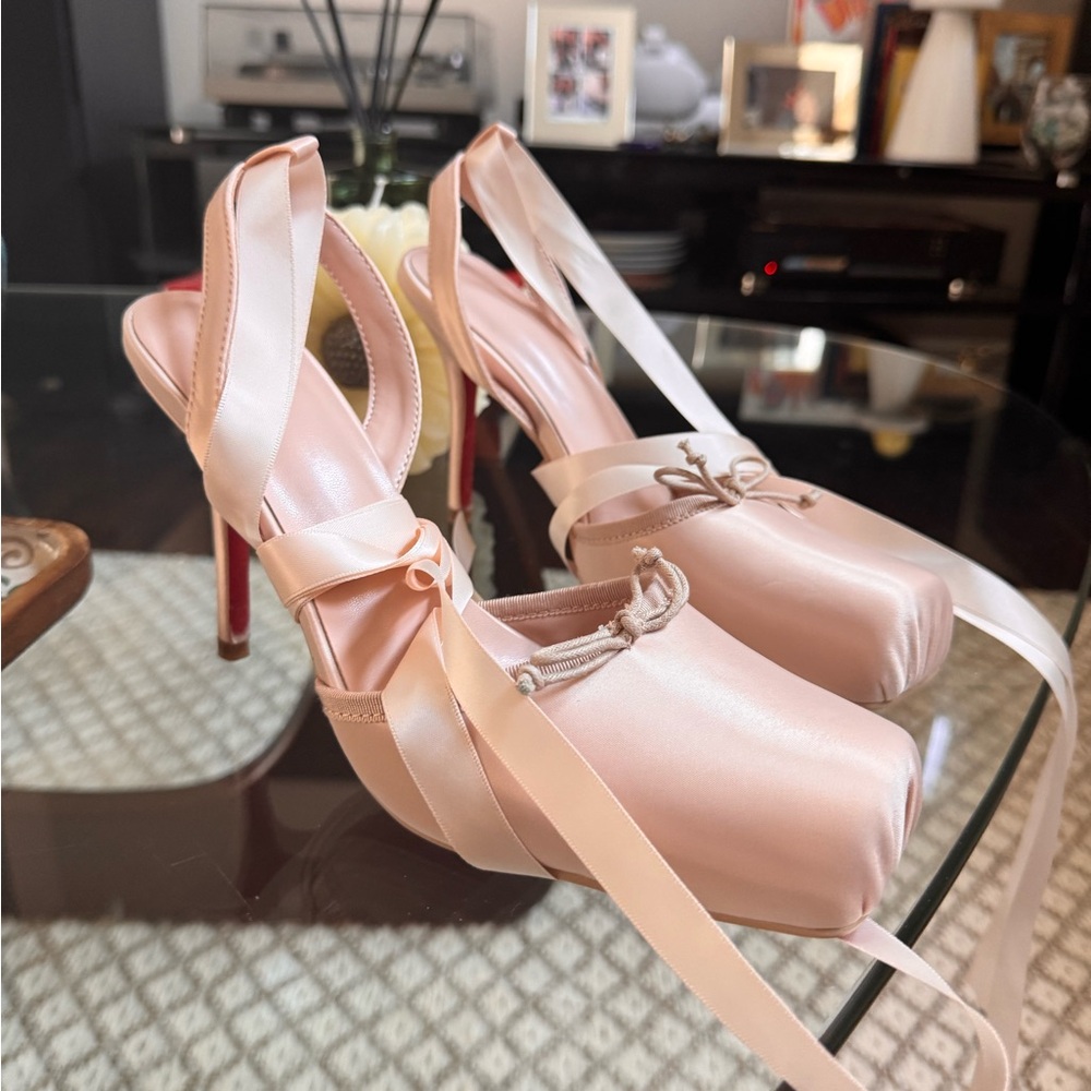 Elegant Pink Satin Women's Shoes
